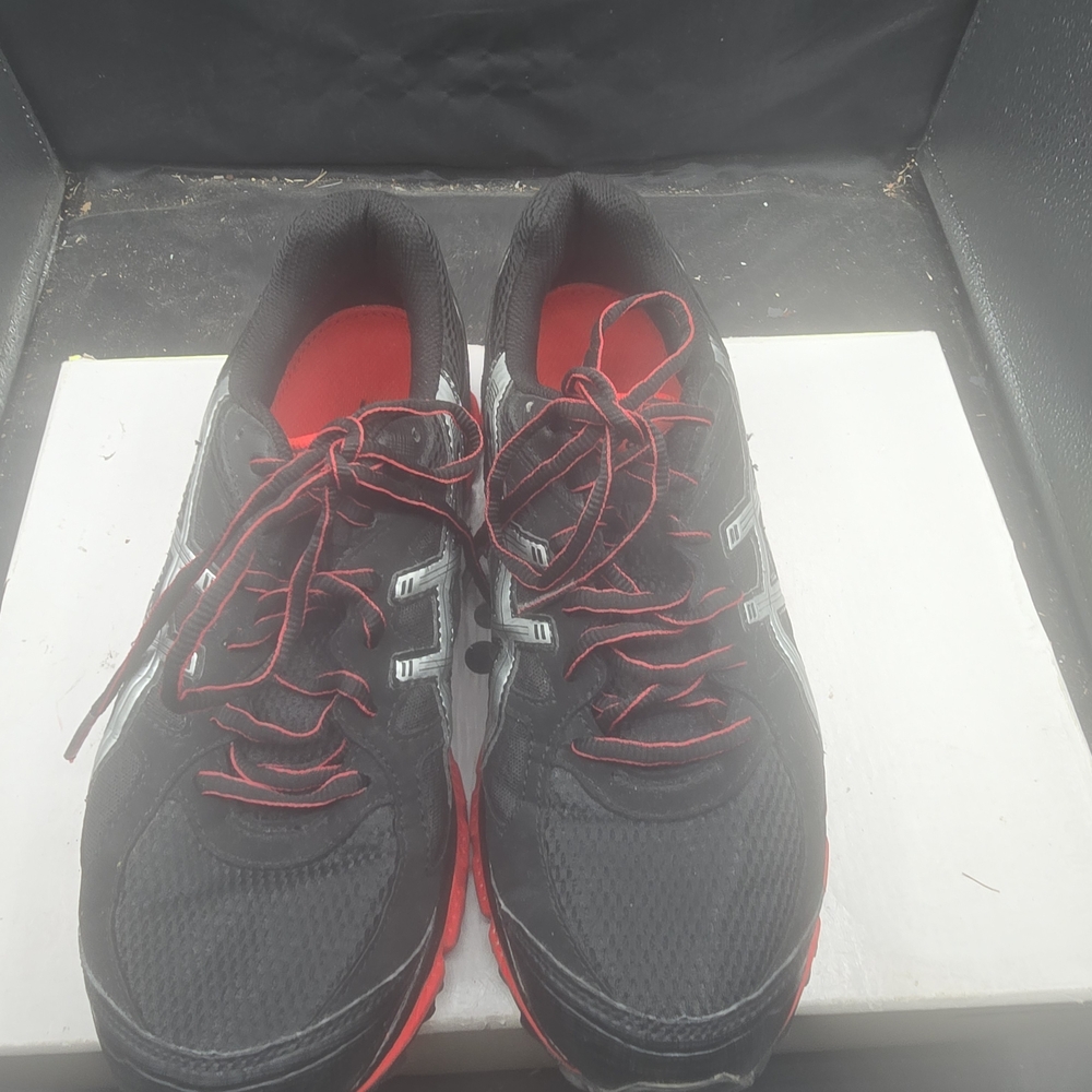 Asics Black and Red Athletic Shoes